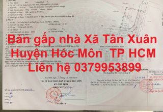 Bán gấp nhà Xã Tân Xuân, Huyện Hóc Môn  TP HCM Liên hệ 0379953899